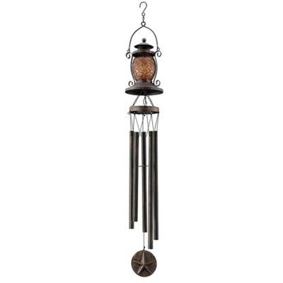 Red Shed Metal Glass Solar Lantern Windchime