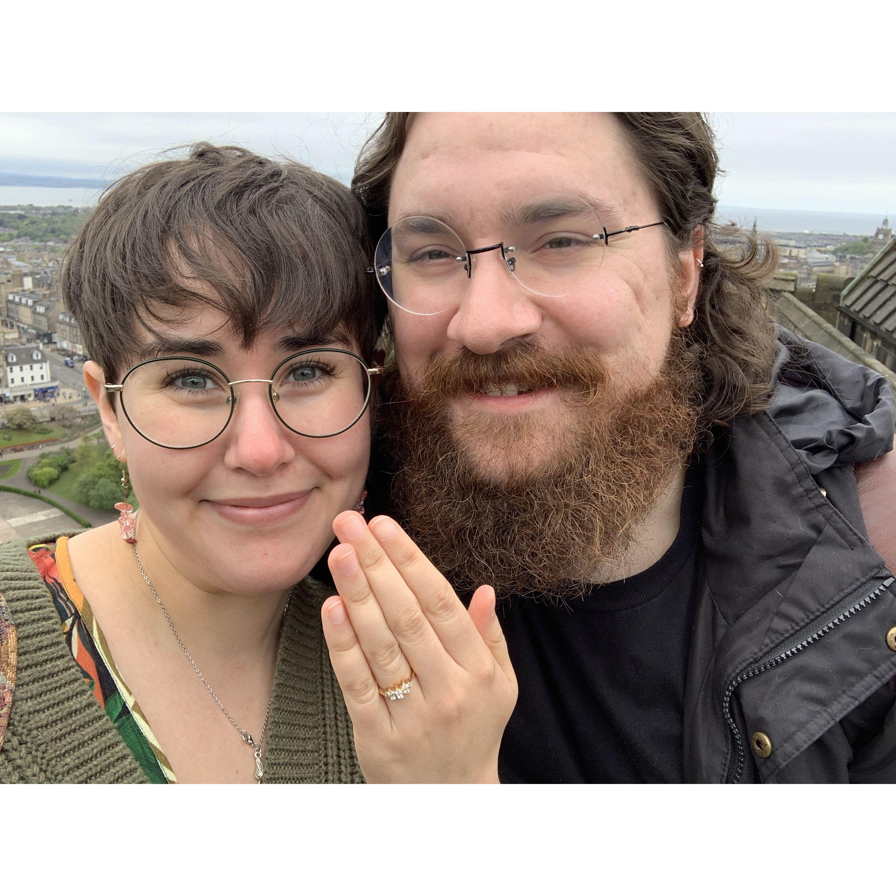 When Aaron proposed to me atop of Edinburgh Castle