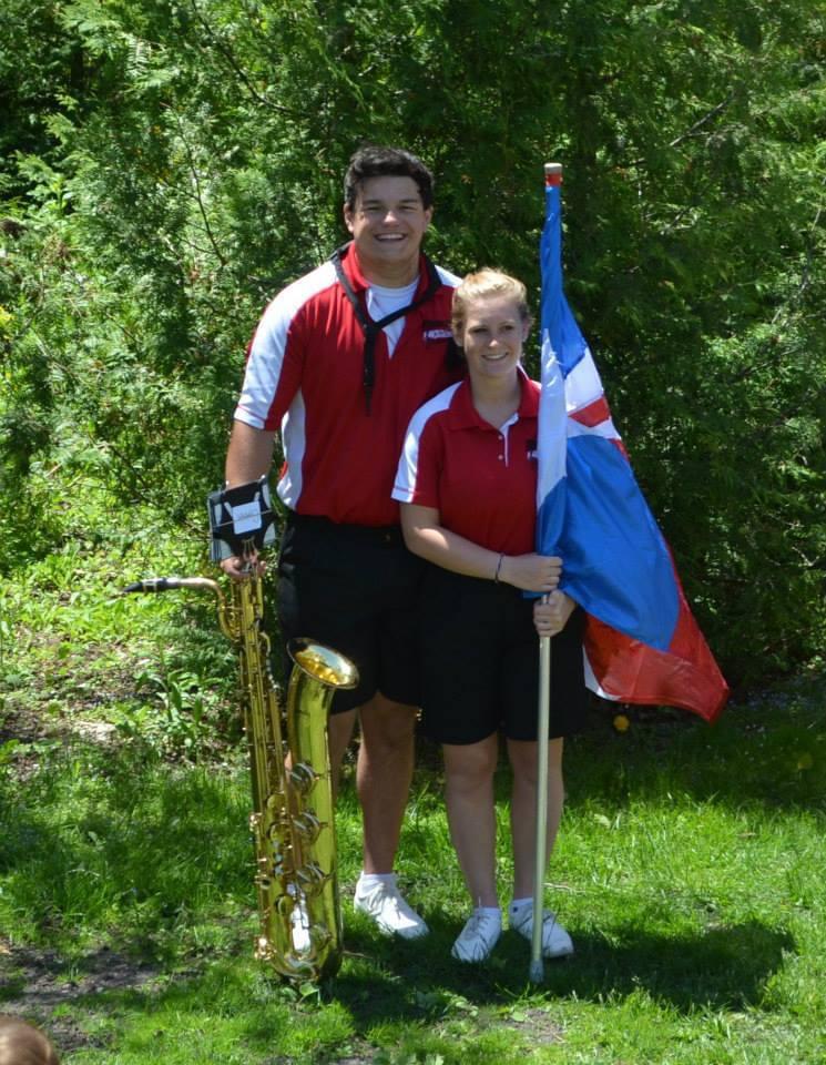2014. Mackinac Island Lilac Festival Parade. Cam played Bari Sax and Katie was Co-Color Guard Captain in the Pulaski marching band.