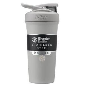 BlenderBottle Sport Insulated Stainless Steel Shaker Bottle with Wire Whisk, 24-Ounce, Grey – Protein Shakes & Hydration for Athletes & Fitness Enthusiasts, Easy Mixing, Keeps Drinks Cold, Lockable Lid