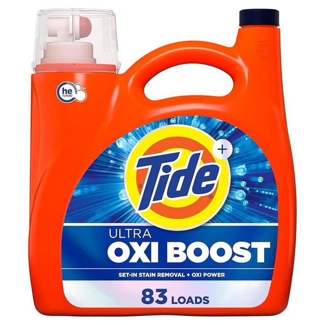 Tide Ultra Oxi Boost Liquid Laundry Detergent, 117 fl oz, 83 Loads, Advanced Stain Remover, Laundry Detergent Liquid with Extra Oxi Power