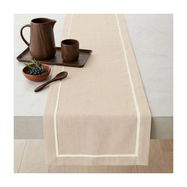 Solino Home Linen Natural Table Runner 14 x 120 Inches - Kensington