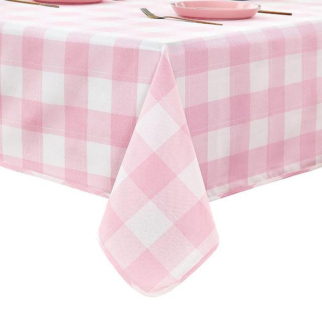 LUOLUO Rectangle Checkered Tablecloth Buffalo Plaid Yarn Dyed Table Cloth Washable Gingham Tablecloths for Easter, Kitchen, Holiday Dinner, Dining and Outdoor Picnic (Pink,55×70)
