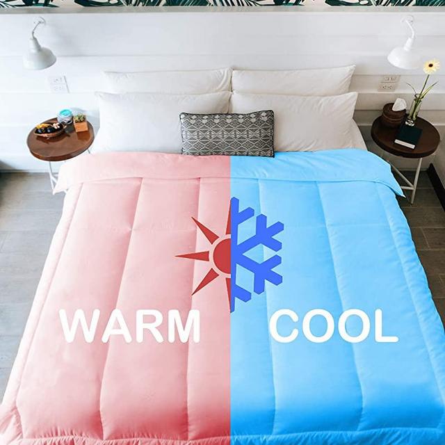 Kömforte Dual Zone Comforter for Couples – Hypoallergenic, Alternative Down His and Her Duvet Insert Keeps Everyone Comfortable – Machine Washable Two Temperature Comforter by SöMN (Navy, King)