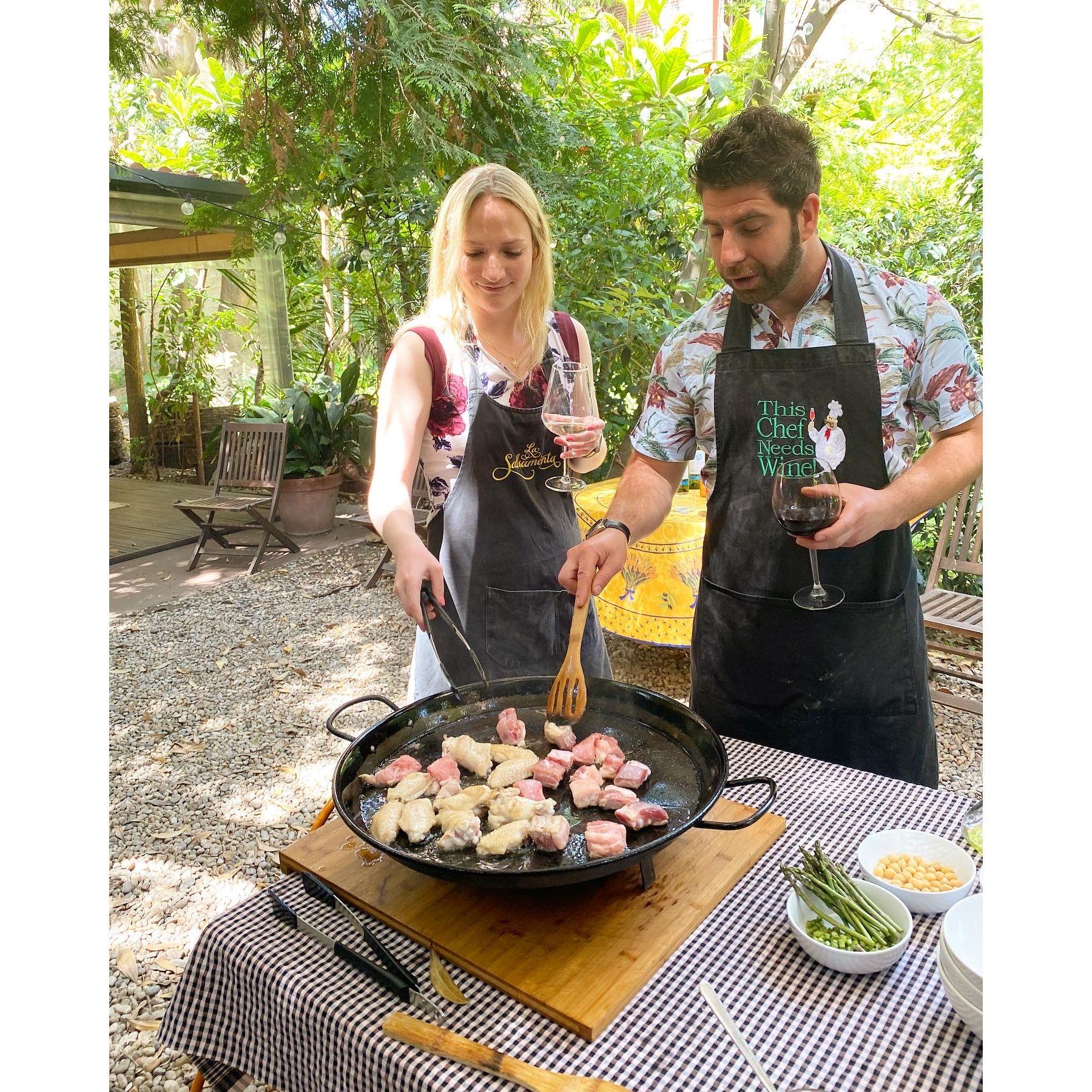 Cooking Paella in Spain