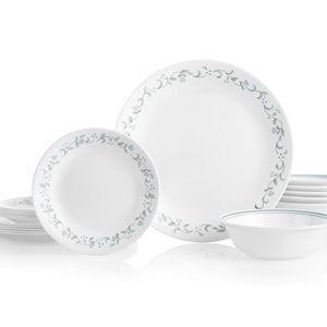 Corelle Vitrelle 18-Piece Service for 6 Dinnerware Set Triple Layer Glass and Chip Resistant, Lightweight Round Plates and Bowls Set, Country Cottage