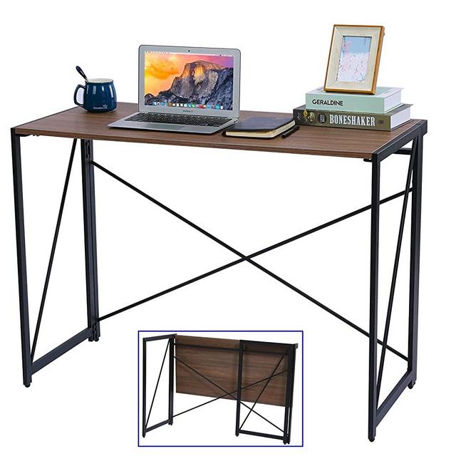 No Assembly Folding Desk Small Computer Desk 39.4" Laptop Table for Home Office Desk Space Saving Study Reading Table USA-BCD0011