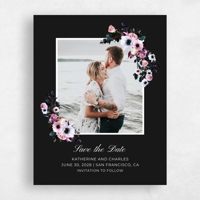 Black Wedding Save the Date - Napa Frame