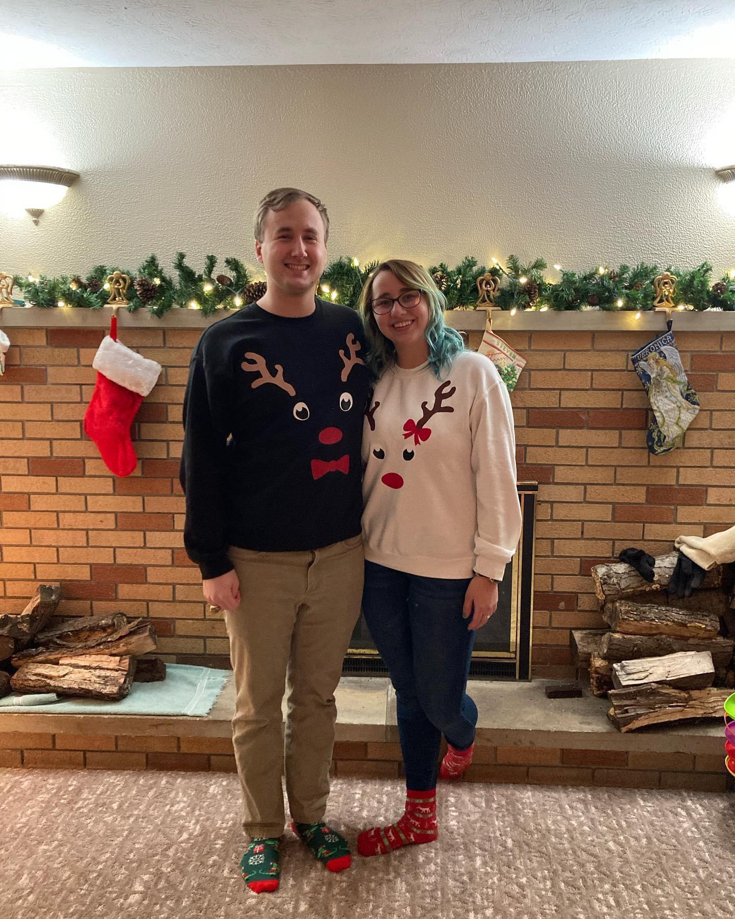 Guess who wanted to make matching Christmas sweaters?