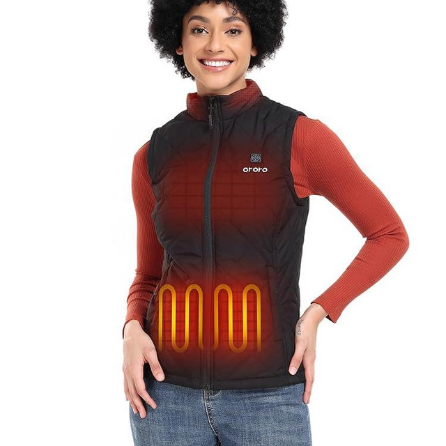 ORORO Quilted Heated Vest for Women, Lightweight Quilted Heating Vest with Battery Pack