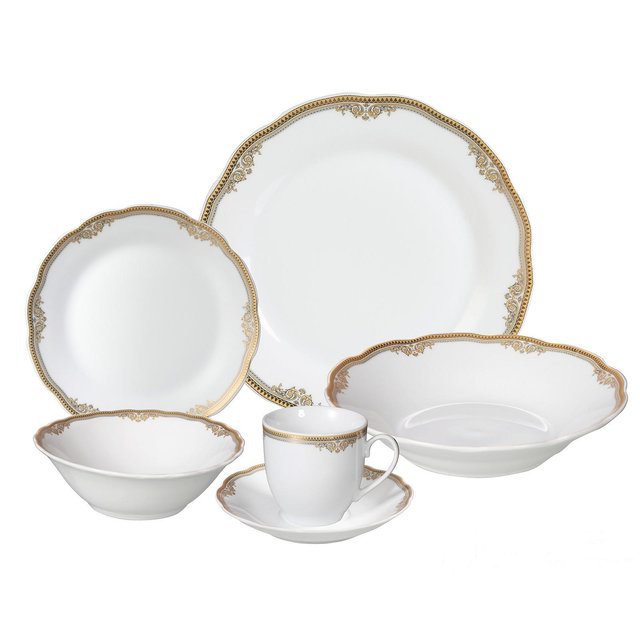 Lorren Home Trends Catherine 24-Pc. Dinnerware Set, Service for 4