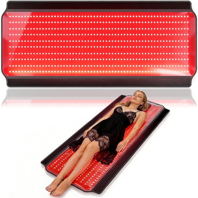 Full Body Red Light Therapy Mat, 59.1"*25.6" Whole Red Light Therapy Pad with 660nm & 850nm, 600 LEDs redlight Blanket with Adjustable Timer & Intensity, Gifts for Women, Men, and Pets