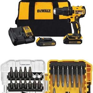DEWALT DW2166 45 Piece Screwdriving Set with Tough Case and DEWALT DCD777C2 20V Max Lithium-Ion Brushless Compact Drill Driver