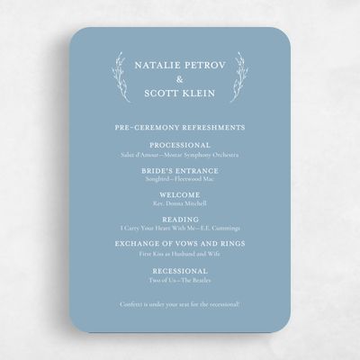 Blue Rounded Wedding Program - Normandy