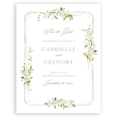 White Wedding Digital Save the Date - Erica Portrait