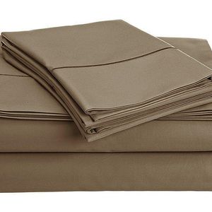 Chateau Home Collection - CHATEAU HOME COLLECTION 800-Thread-Count Egyptian Cotton Deep Pocket Sateen Weave Queen Sheet Set,Taupe