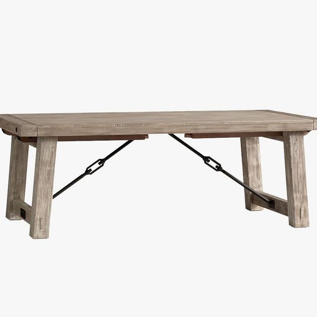 Benchwright Extending Dining Table, Gray Wash, 86" - 122" L