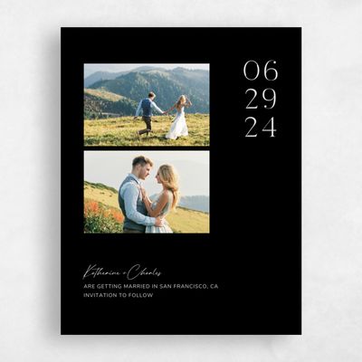 Black Wedding Save the Date - Brockway Multiphoto