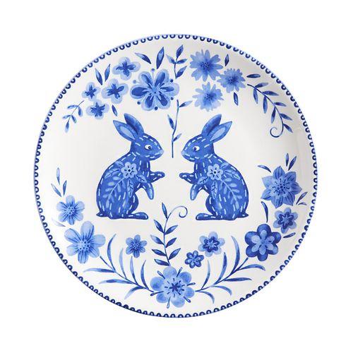 Pier 1- Blue & White Bunnies Salad Plate