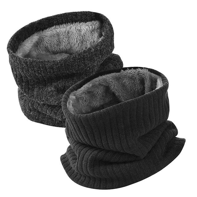 Winter Scarf Neck Warmer Gaiter - Man Woman Knit Warm Fleece Ski Face Mask Tube Circle Scarves