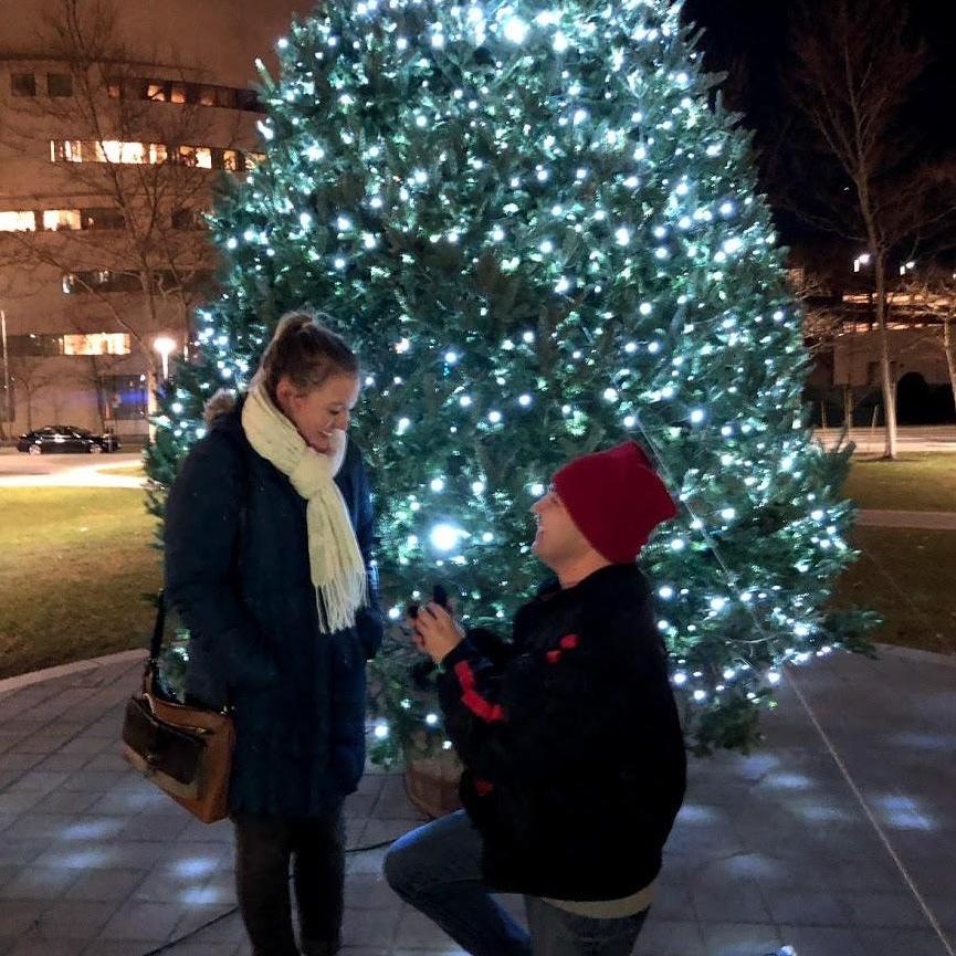 Where Kenan popped the question... Notice the bright light shining above the ring! <3