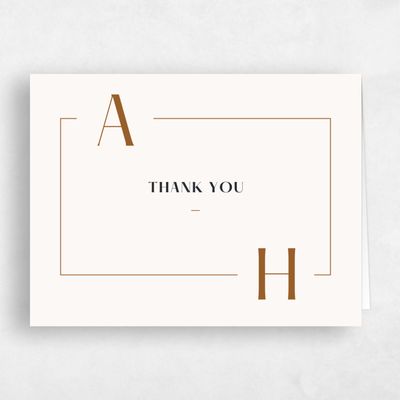 Beige Typography Wedding Thank You - Wetherby Landscape