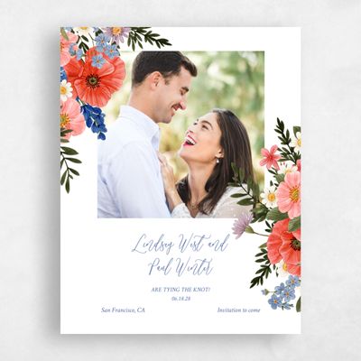 White Wedding Save the Date - Destin Portrait