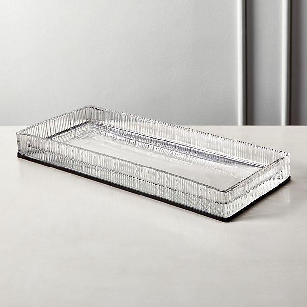 Athena Ribbed Glass Tank Tray