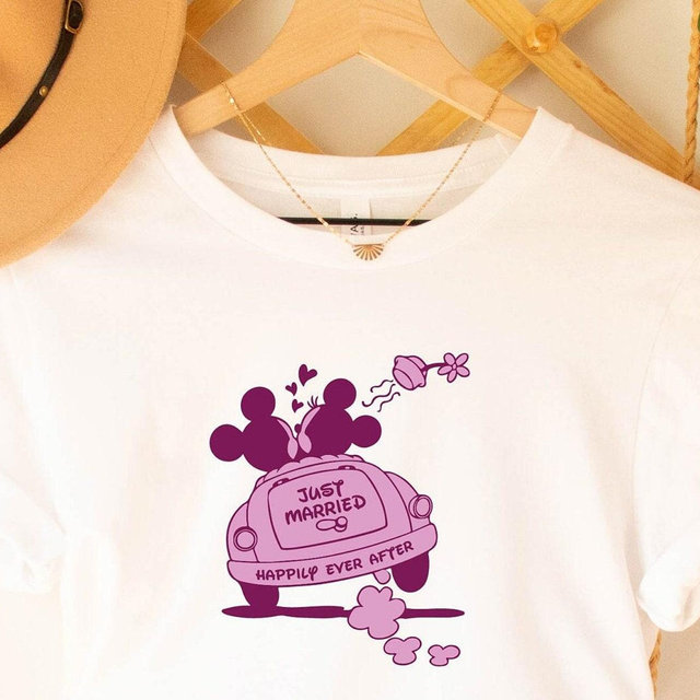 Disney Couple Shirt, Just Married Mickey Minnie Shirt, Disneyland Wedding Gift, Bride & Groom Shirts, Honeymoon Disney Family Couple Shirt