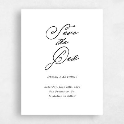 White Wedding Save the Date - Cristal Portrait