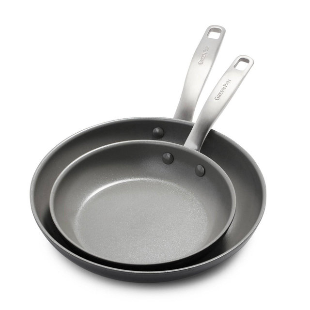 GreenPan Chatham 2pk Hard Anodized Healthy Ceramic Nonstick Frying Pan Set