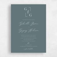 Green Wedding Invitation - Olney Portrait