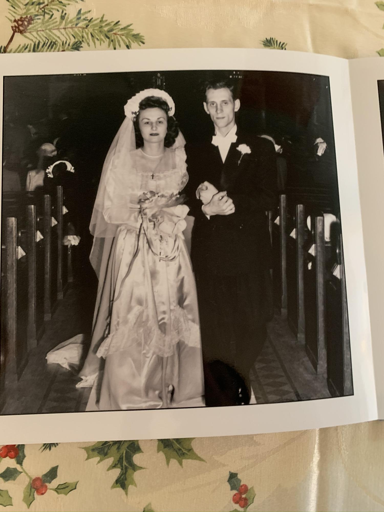 Emily and Leonard Wisniewski on their wedding day.