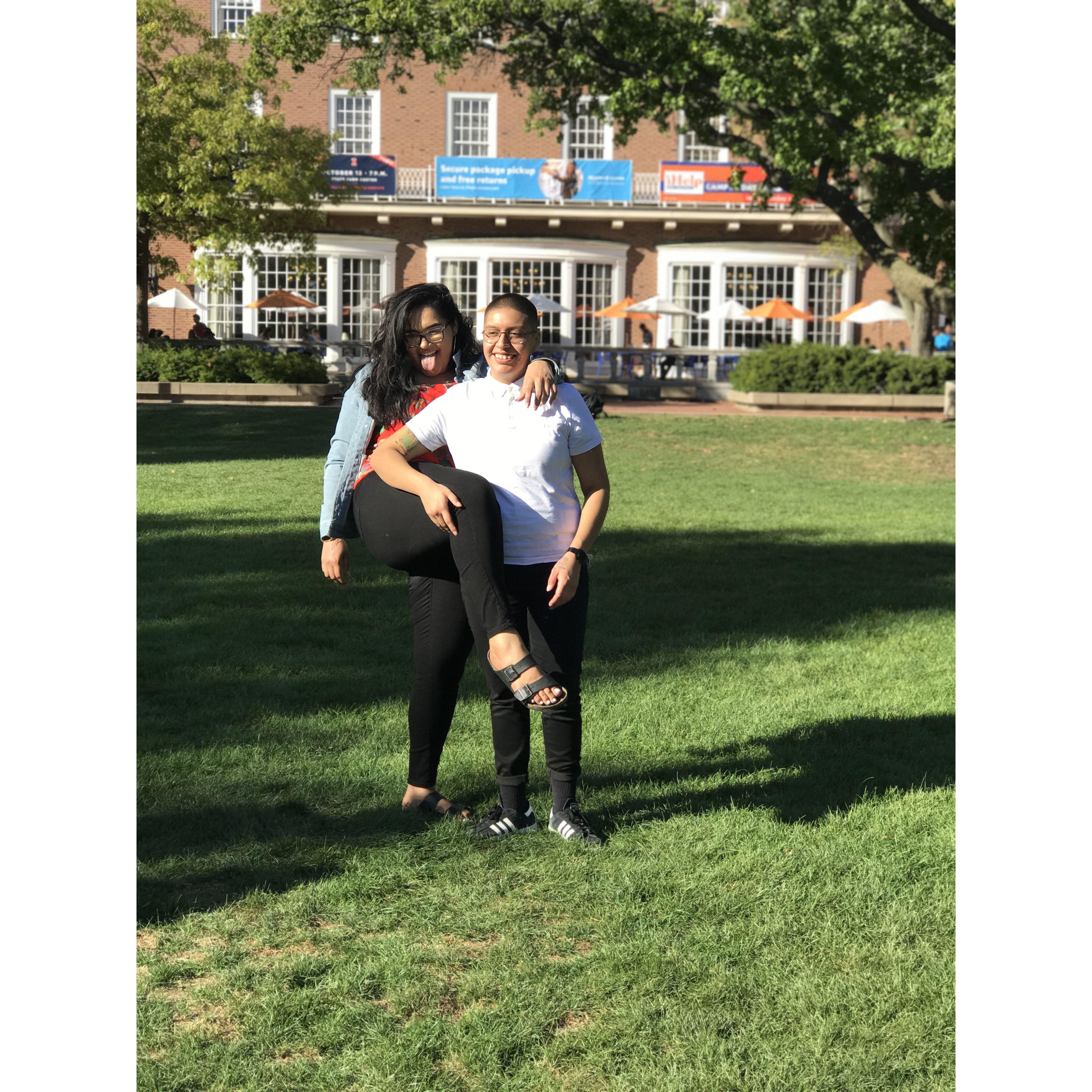 On the Quad in Champaign.