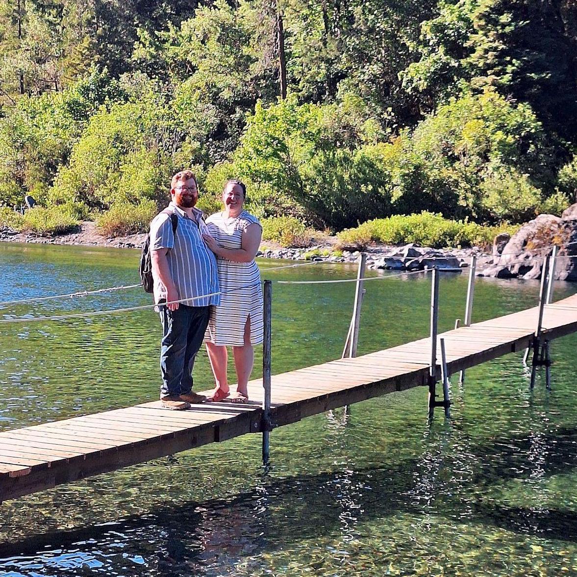 On the day of our engagement, we wandered around the redwood forest!