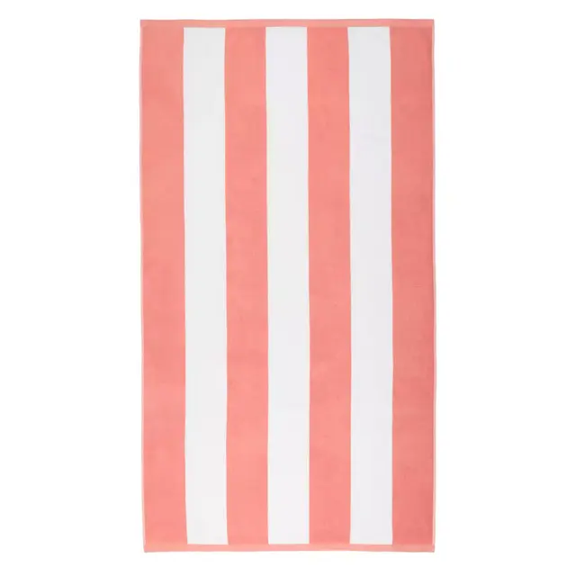 Wamsutta® Stripe Beach Towel in Coral/White