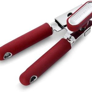 KitchenAid Classic Multifunction Can Opener and Bottle Opener Easy to Use, Razor Sharp Stainless Steel Cutting Wheel, Soft Ergonomic Handles, Soft Red