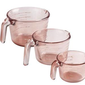 COOK WITH COLOR Glass Measuring Cups - Ideal for Cooking and Baking, Pink