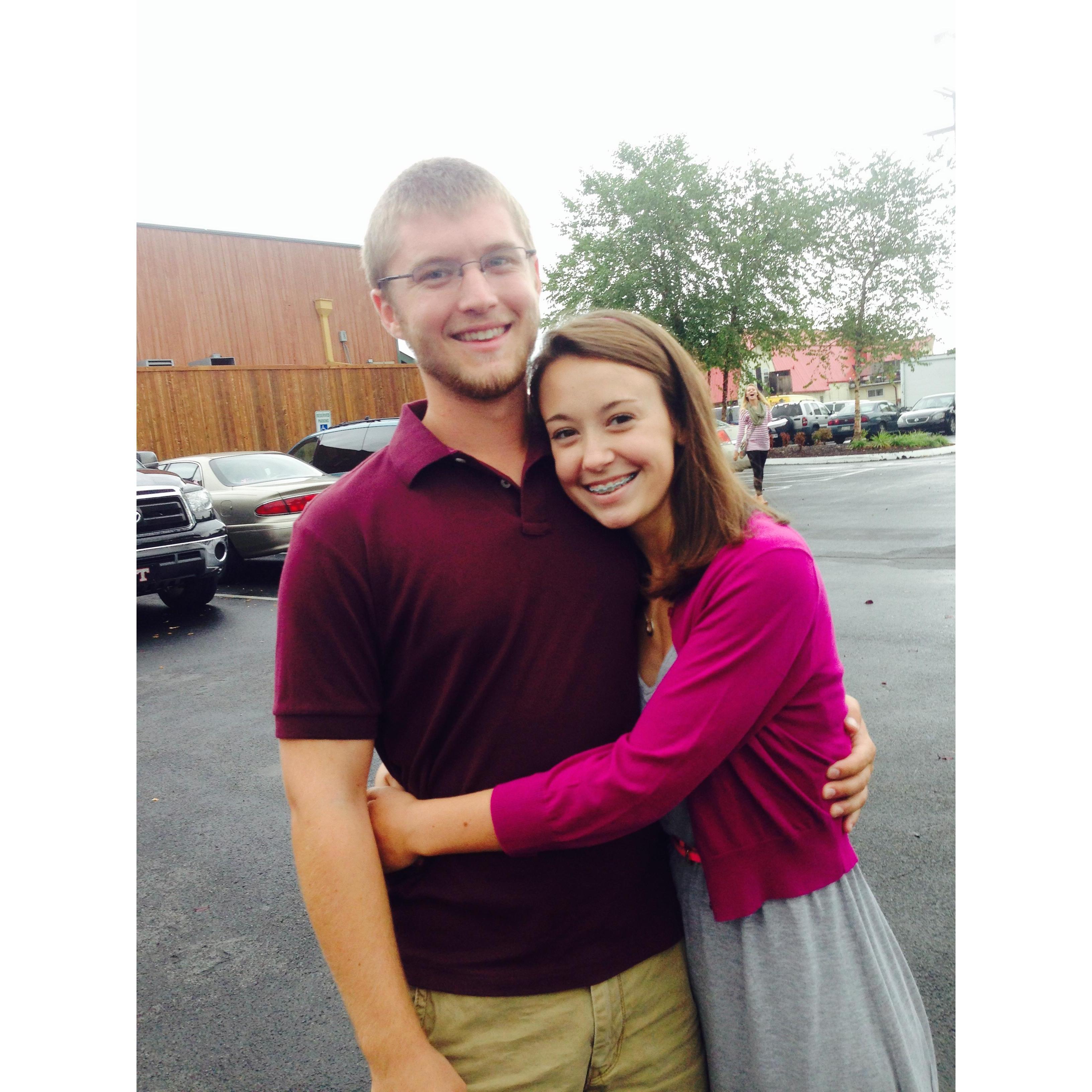 Our first photo as a couple. Way back in 2013!