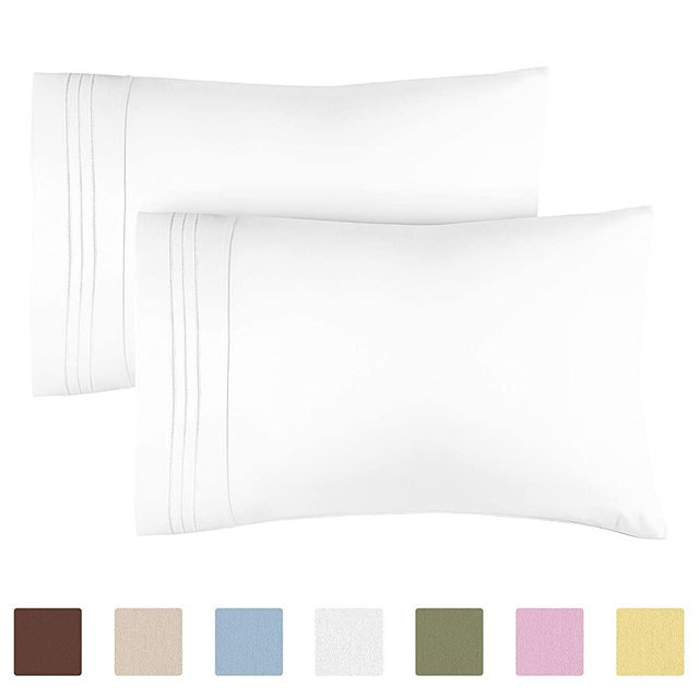 King Size Pillow Cases Set of 2 – Soft, Premium Quality Hypoallergenic Pillowcase Covers – Machine Washable Protectors – 20x40, 20x36 & 20x48 Pillows for Sleeping 2 PC - King Size Pillow Cover Bedding