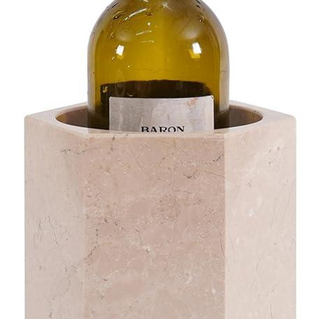 Radicaln Marble Wine Chiller Verona 6.5" Inches Handmade Insulated Cooler For Champagne - Wine Bottle Holder & Beverage Cooler For Bar Accessories