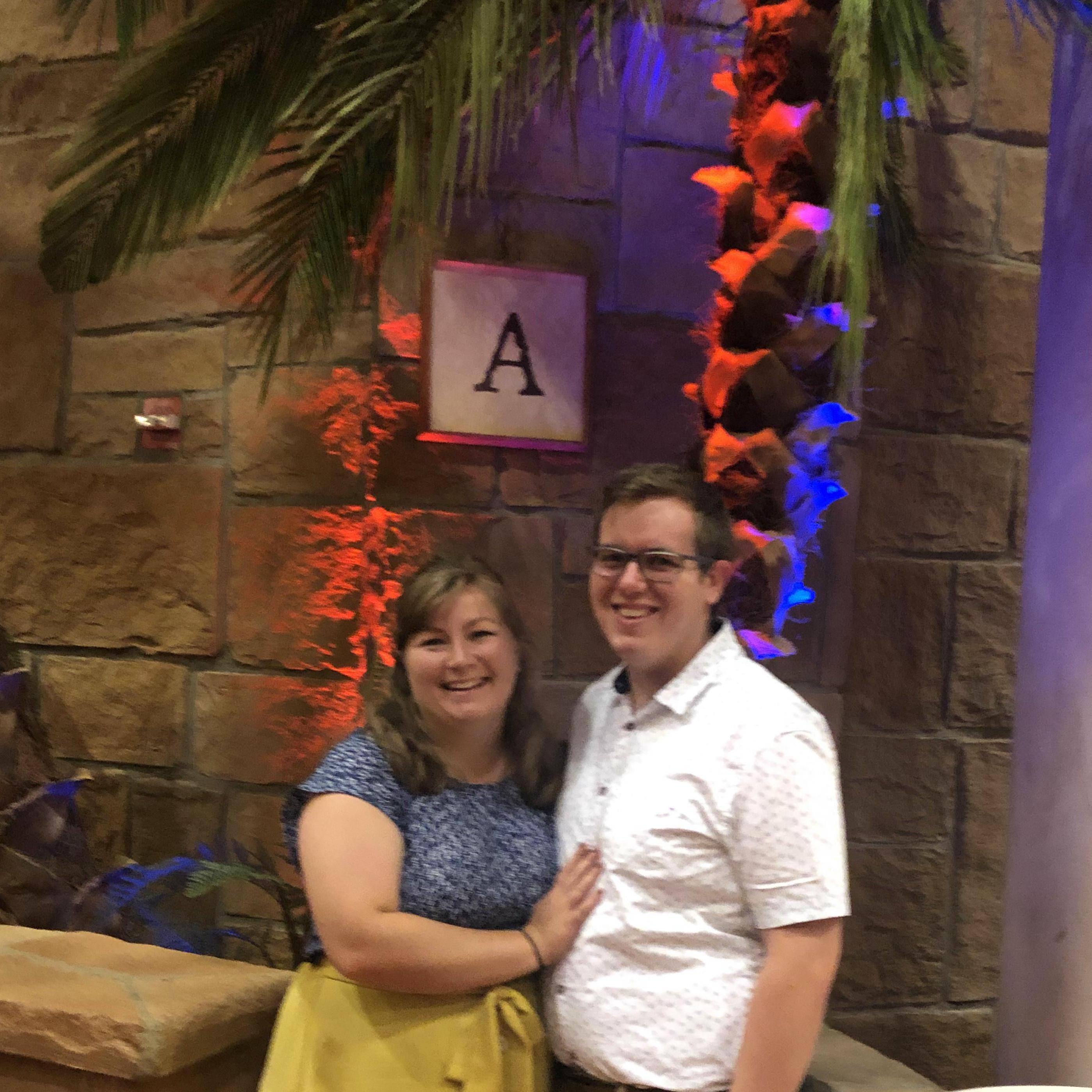 Branson 2020 seeing Noah at the Sight and Sound Theatre. There was an A, we were already engaged, so we HAD to take a picture of course! #clearlyanacord