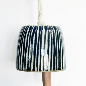 Ceramic Bell with Cotton Rope and Wood Knocker