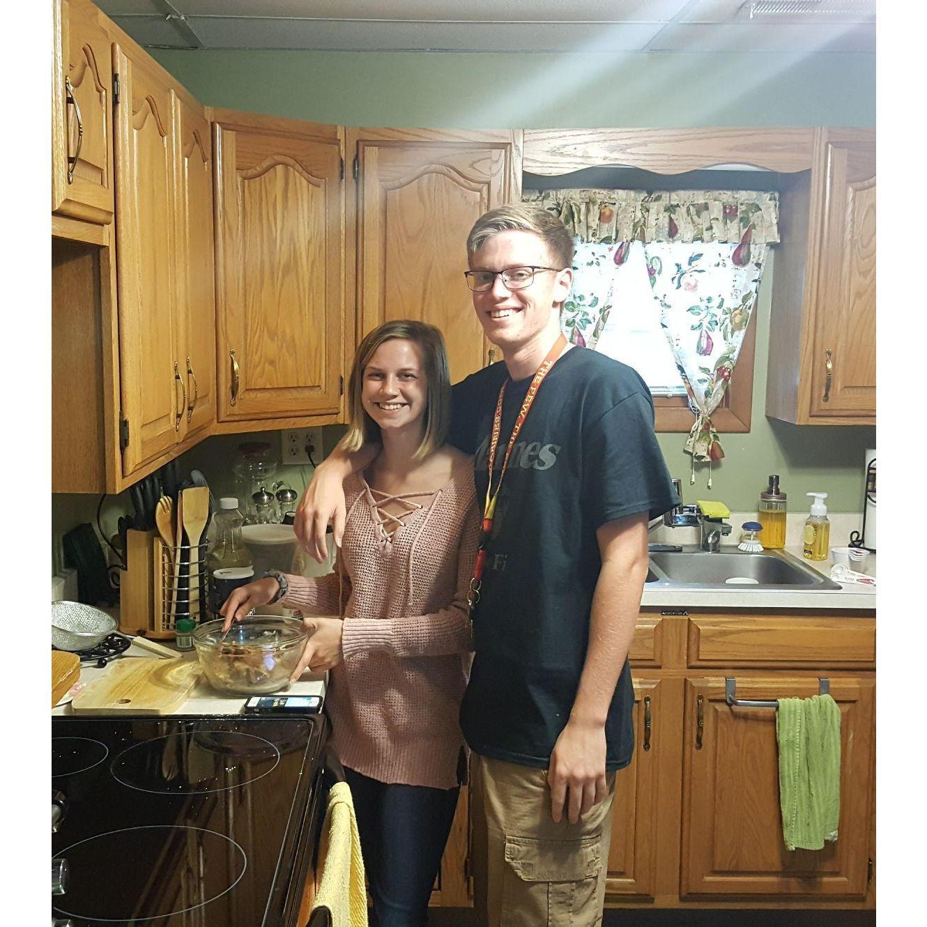 "Our second date, when we made apple pie from apples we picked at the orchard"