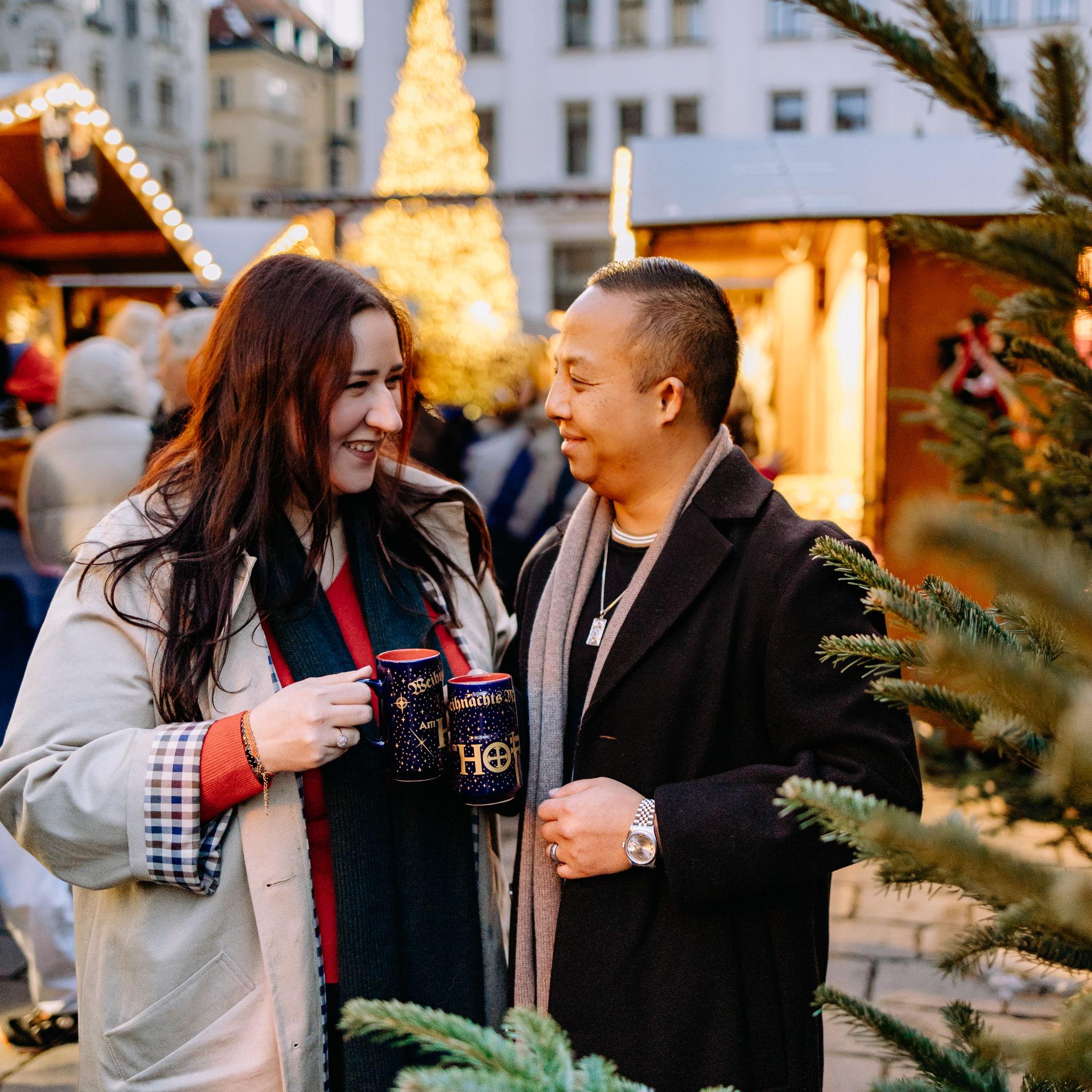 Drinking Gluhwein in Am Hof Christmas Market - November, 2025