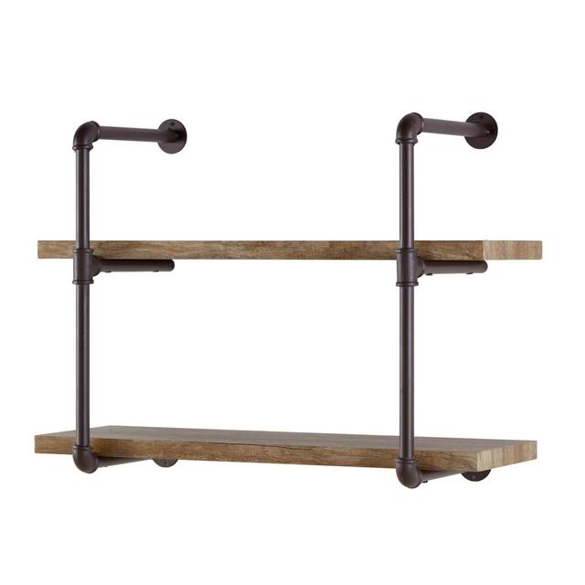 Danya B.™ 2-Tier Industrial Pipe Wall Shelf