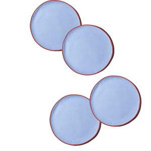 Coton Colors by Laura Johnson Block Round Placemats (French Blue)