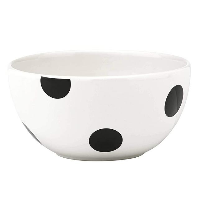 KATE SPADE Deco Dot Fruit Bowl, 0.60 LB, White