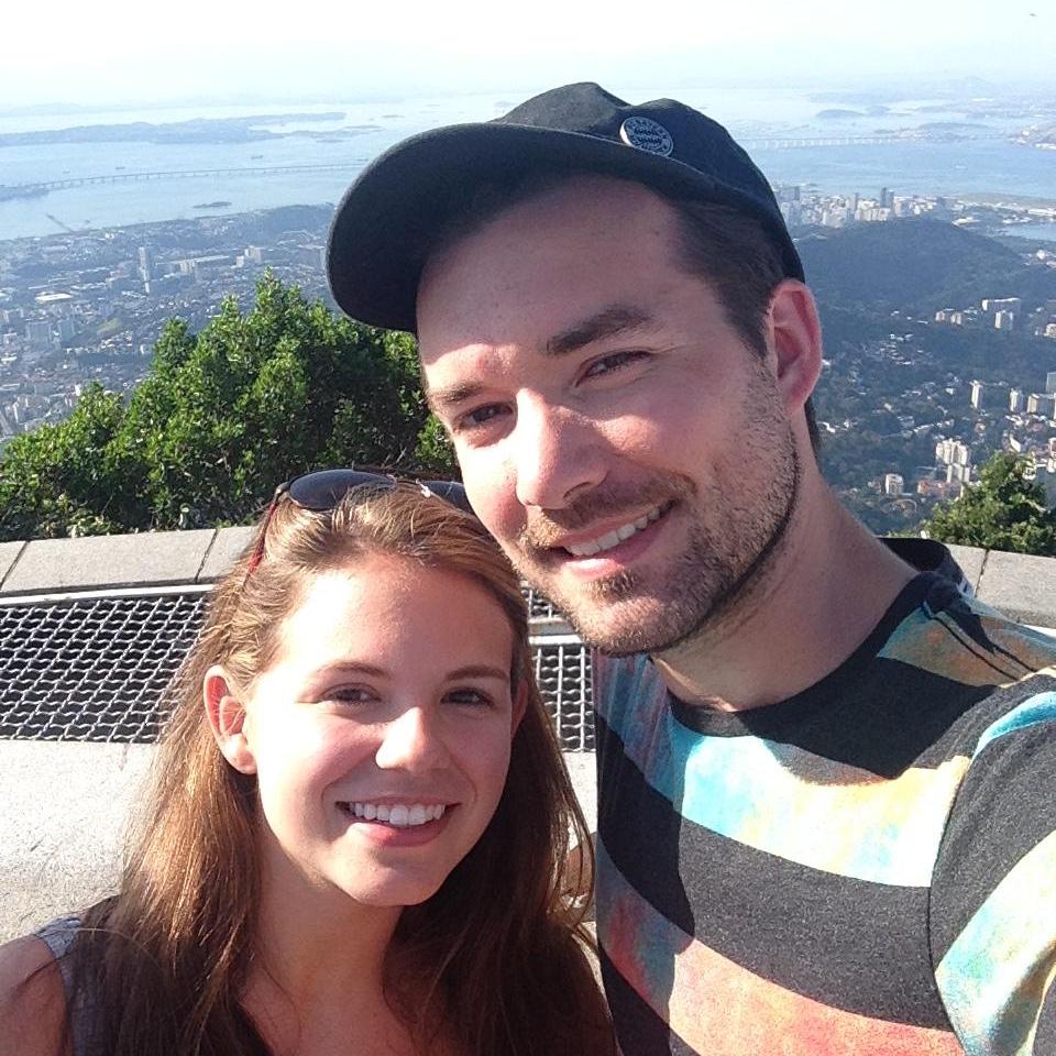 On top of Christ the Redeemer in Brazil. Our first vacation! - August 2014