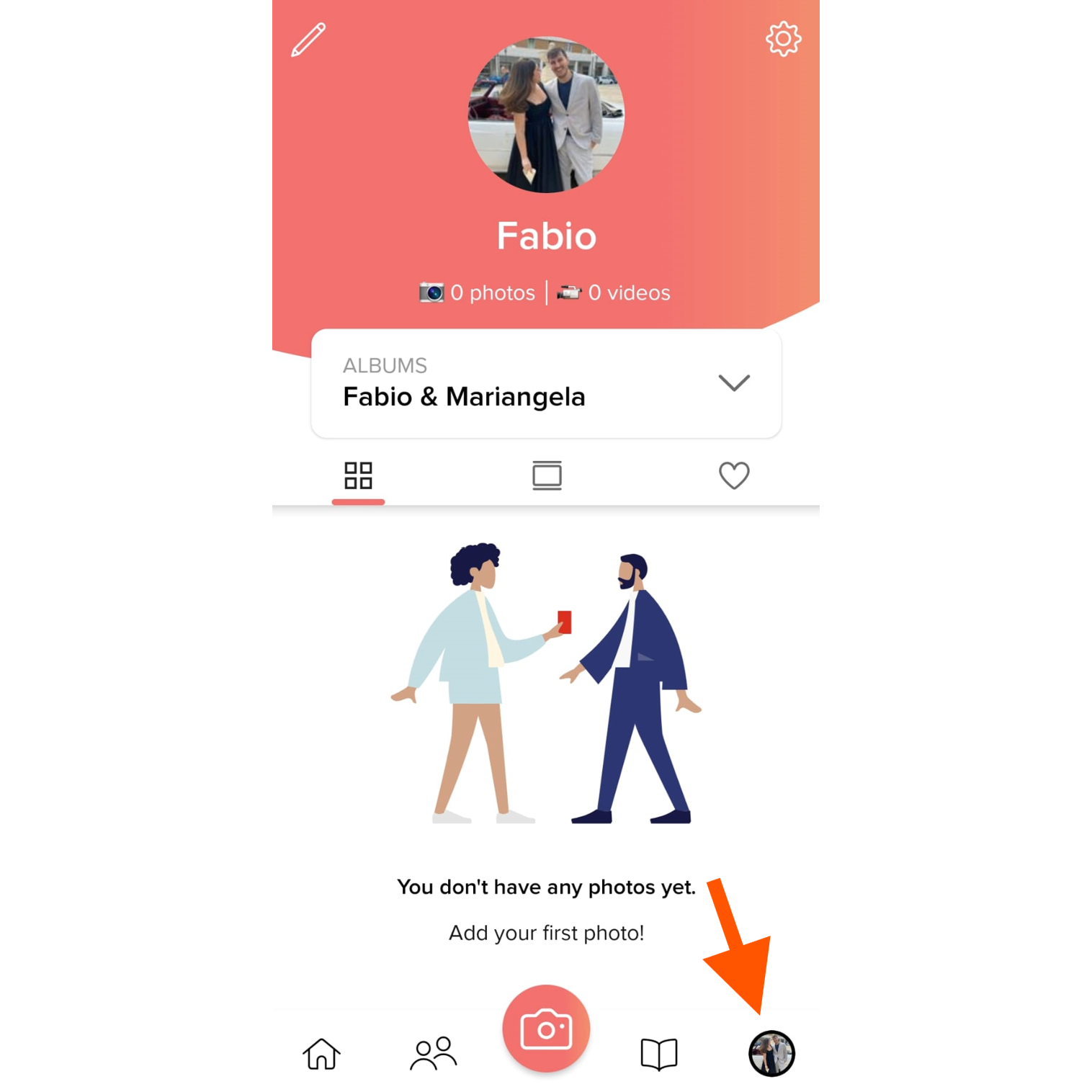 Tap here, on your profile.